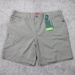 L.L. Bean Riverton Shorts NWT Mens 42 Beige Cargo Pocket Stretch w/ 10" inseam